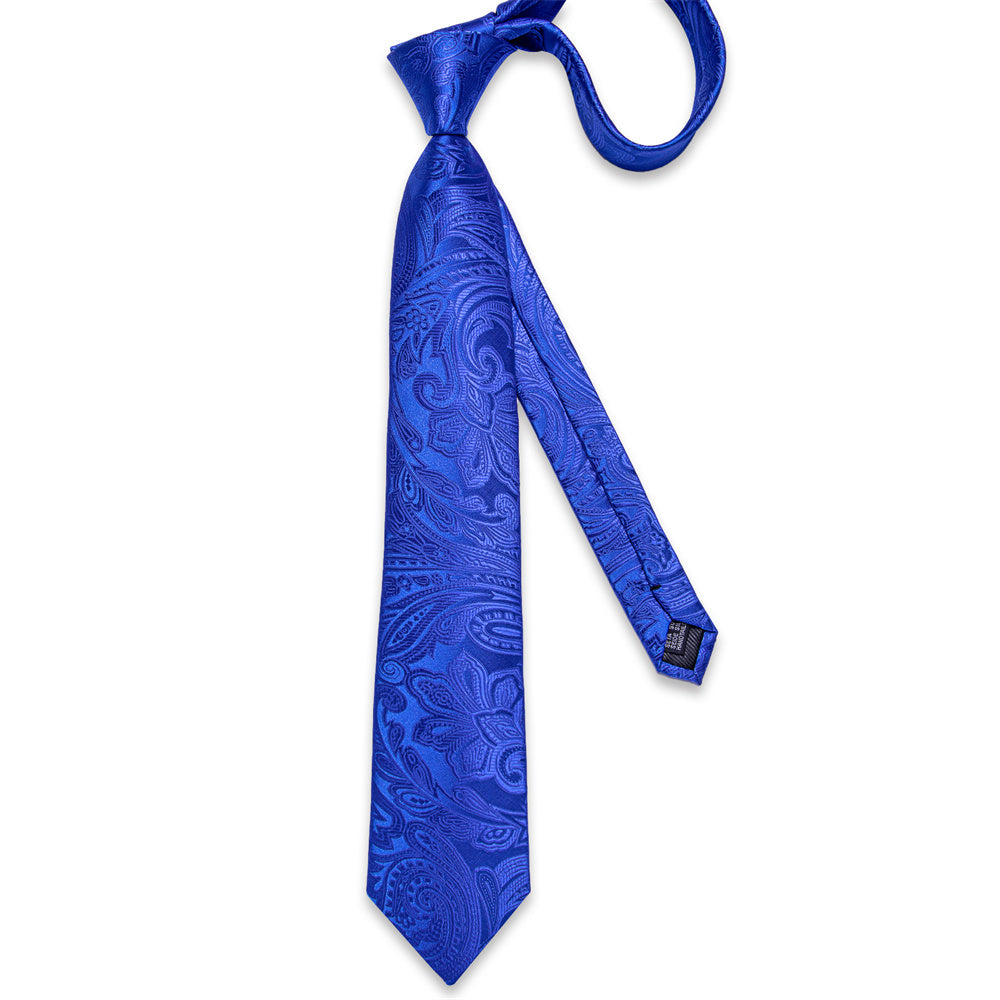 GentCrest Blue Paisley Tie Hanky Cufflinks Set - Image 5