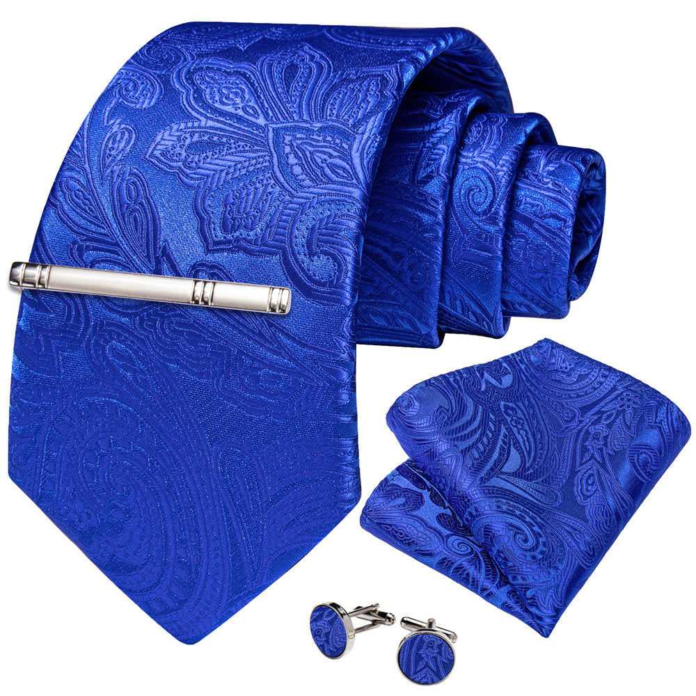 GentCrest Blue Paisley Tie Hanky Cufflinks Set - Image 7