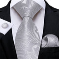 GentCrest Silver Paisley Tie Hanky Cufflinks Set - Image 1