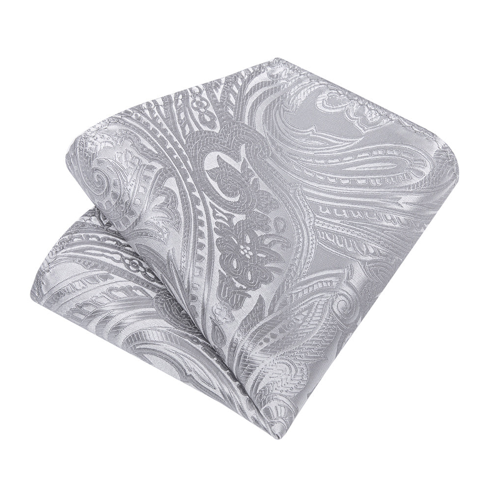 GentCrest Silver Paisley Tie Hanky Cufflinks Set - Image 5