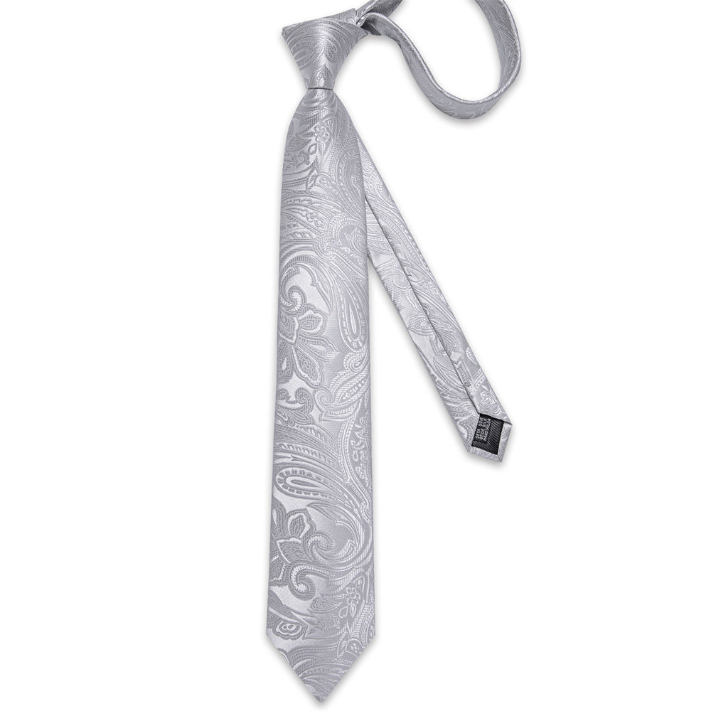 GentCrest Silver Paisley Tie Hanky Cufflinks Set - Image 3