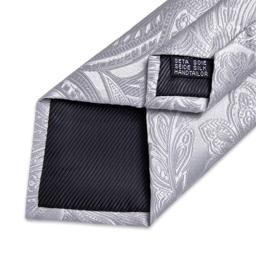 GentCrest Silver Paisley Tie Hanky Cufflinks Set - Image 6