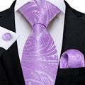 GentCrest Purple Paisley Tie Hanky Cufflinks Set - Image 1