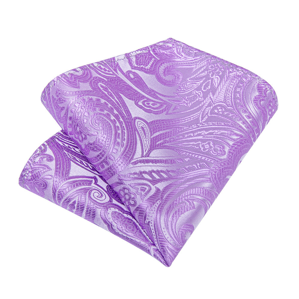 GentCrest Purple Paisley Tie Hanky Cufflinks Set - Image 5