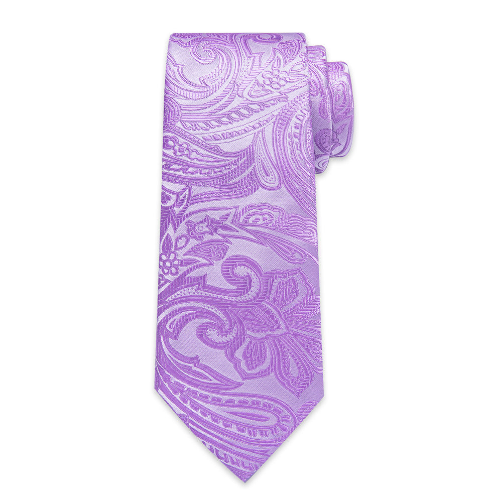 GentCrest Purple Paisley Tie Hanky Cufflinks Set - Image 8
