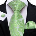 GentCrest Green Paisley Tie Hanky Cufflinks Set - Image 1