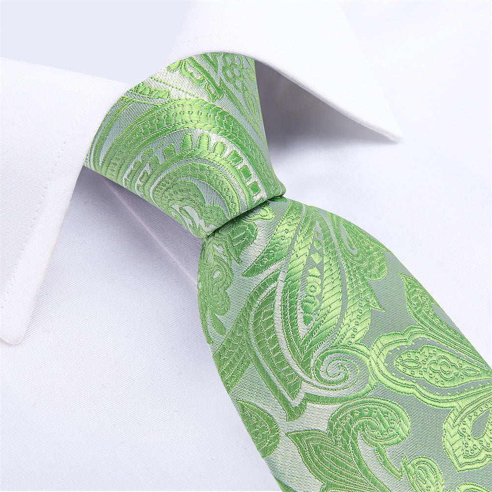 GentCrest Green Paisley Tie Hanky Cufflinks Set - Image 4