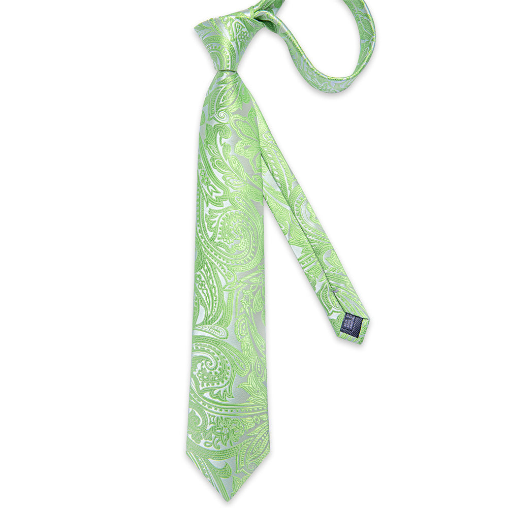 GentCrest Green Paisley Tie Hanky Cufflinks Set - Image 3
