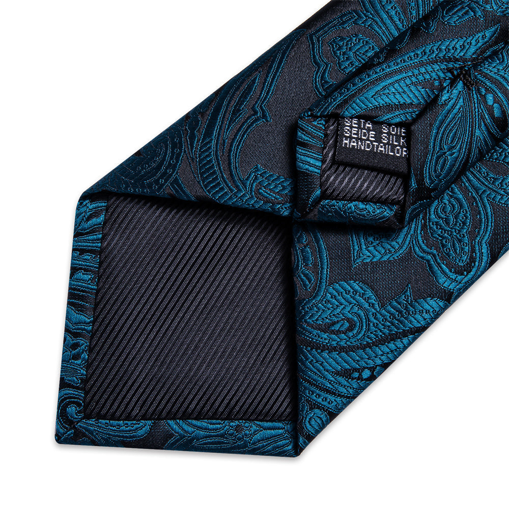 GentCrest Black Paisley Tie Hanky Cufflinks Set - Image 6