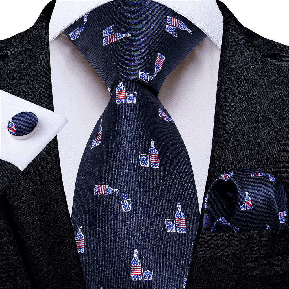 GentCrest Blue Novelty Tie Hanky Cufflinks Set - Image 1