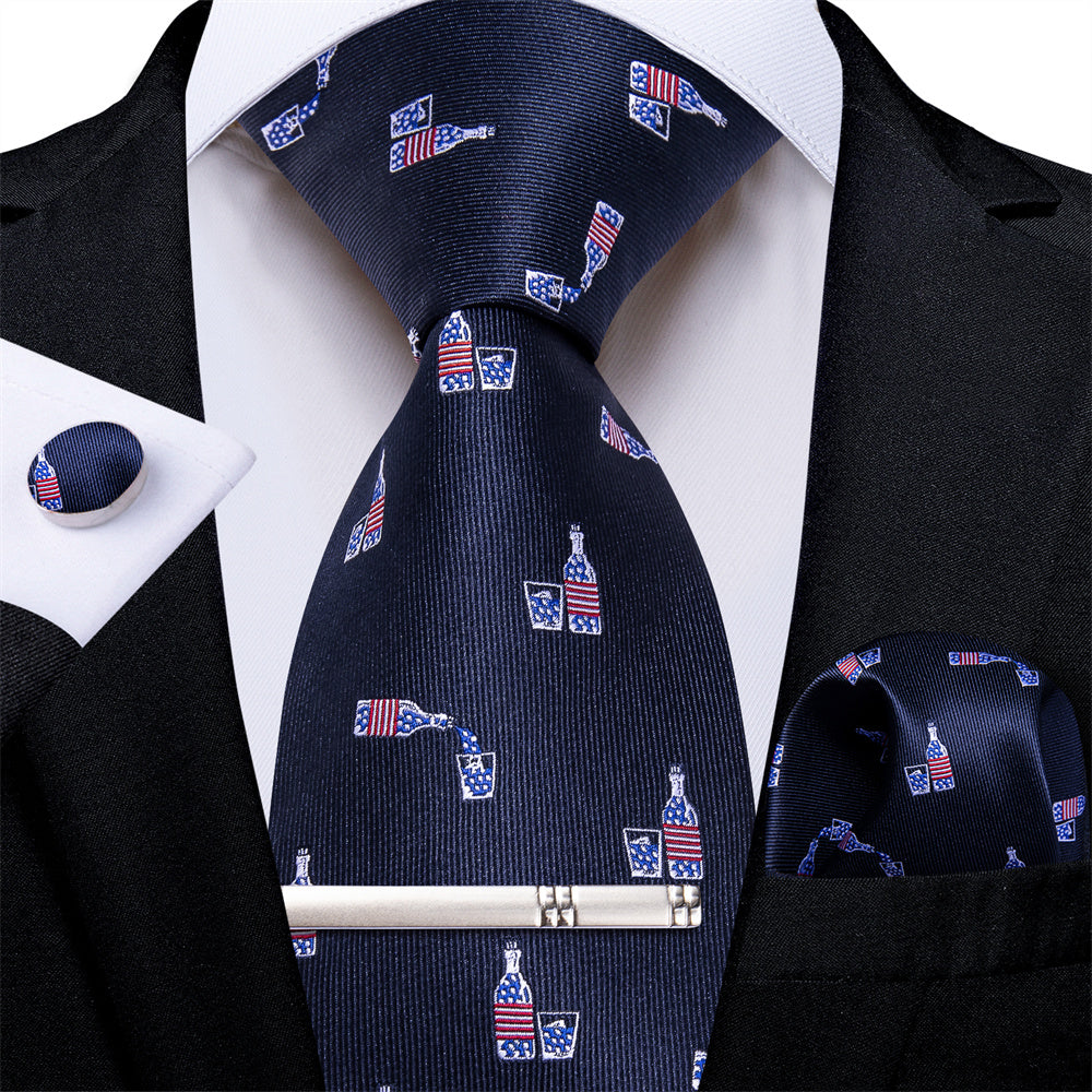 GentCrest Blue Novelty Tie Hanky Cufflinks Set - Image 2