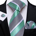 GentCrest Red Striped Tie Hanky Cufflinks Set - Image 1