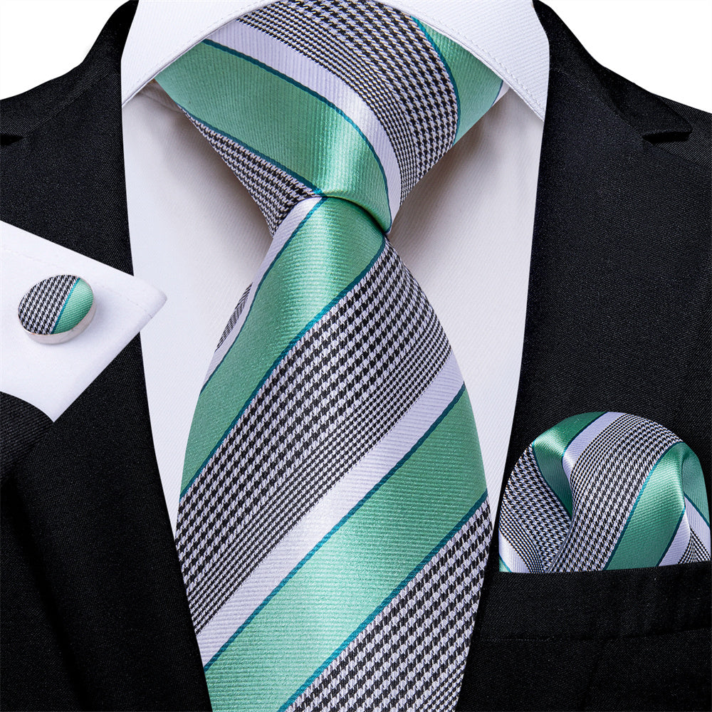 GentCrest Red Striped Tie Hanky Cufflinks Set - Image 1