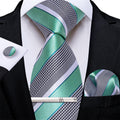 GentCrest Red Striped Tie Hanky Cufflinks Set - Image 1