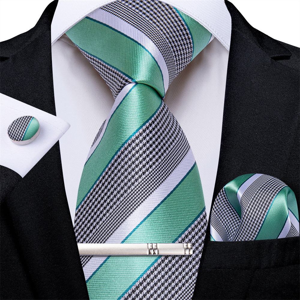 GentCrest Red Striped Tie Hanky Cufflinks Set - Image 1