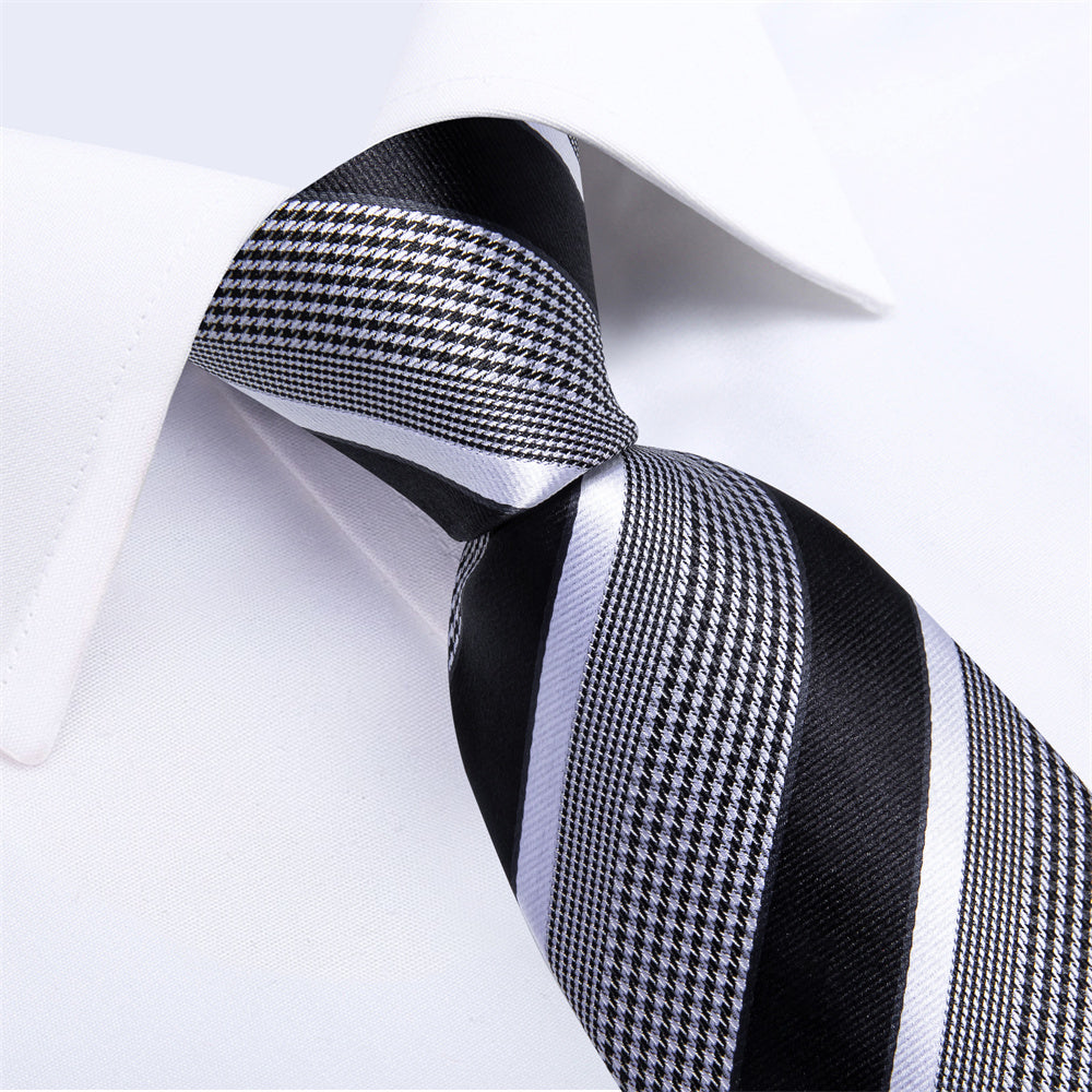 GentCrest Black Striped Tie Hanky Cufflinks Set - Image 8
