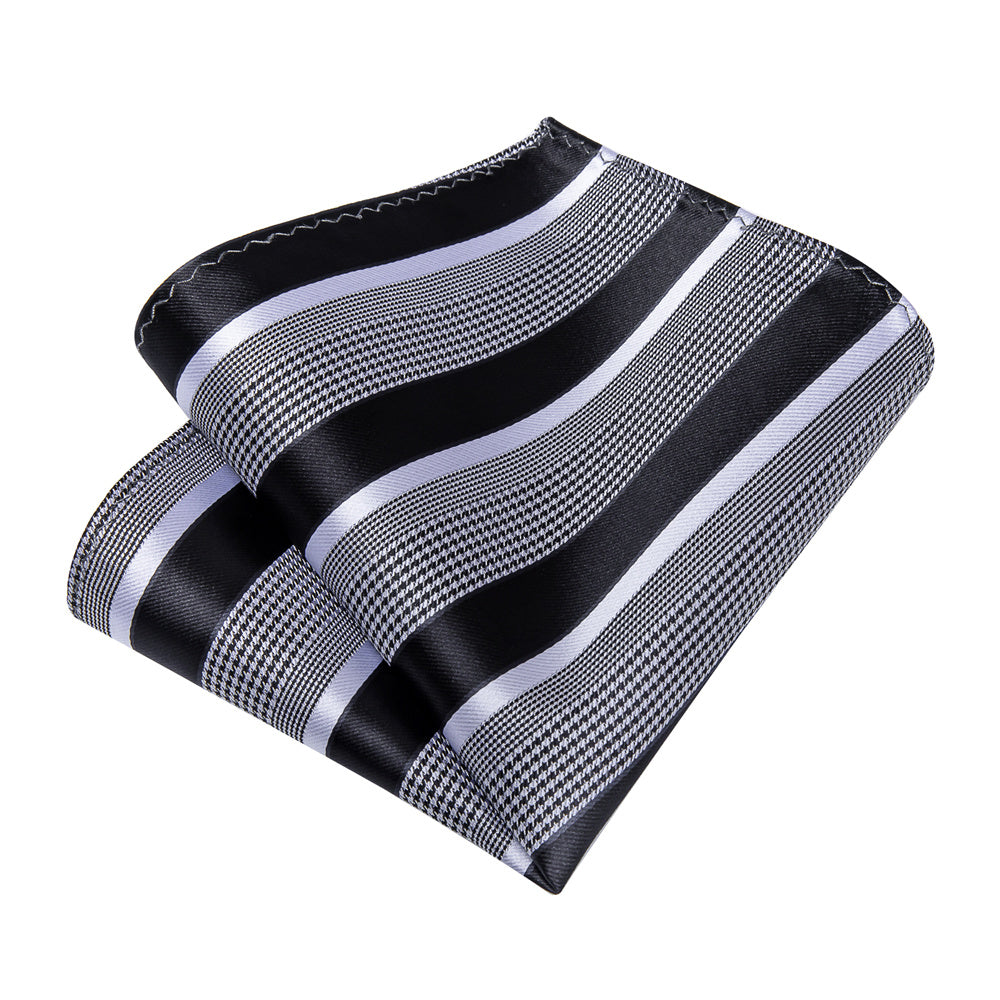 GentCrest Black Striped Tie Hanky Cufflinks Set - Image 6