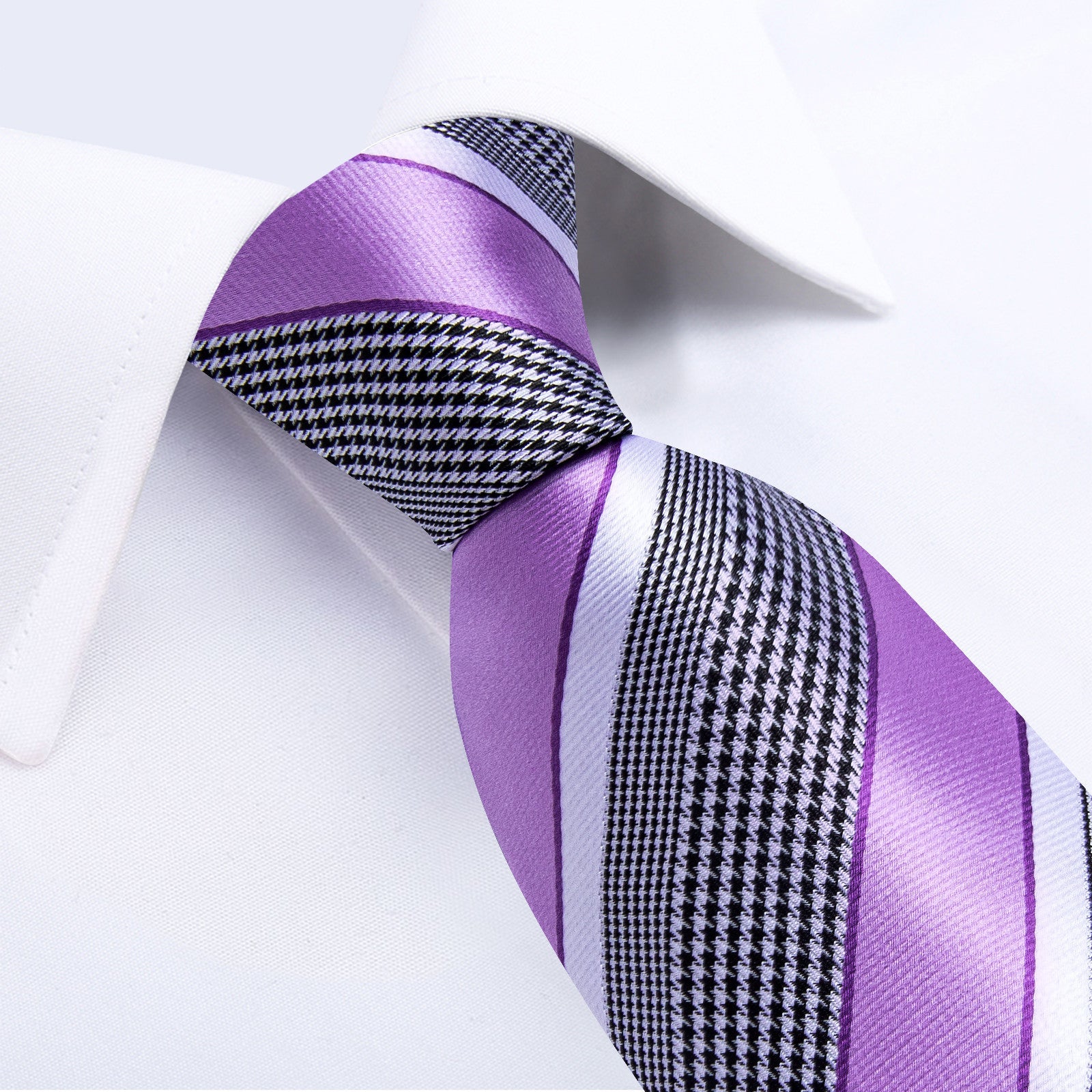 GentCrest Purple Striped Tie Hanky Cufflinks Set - Image 5