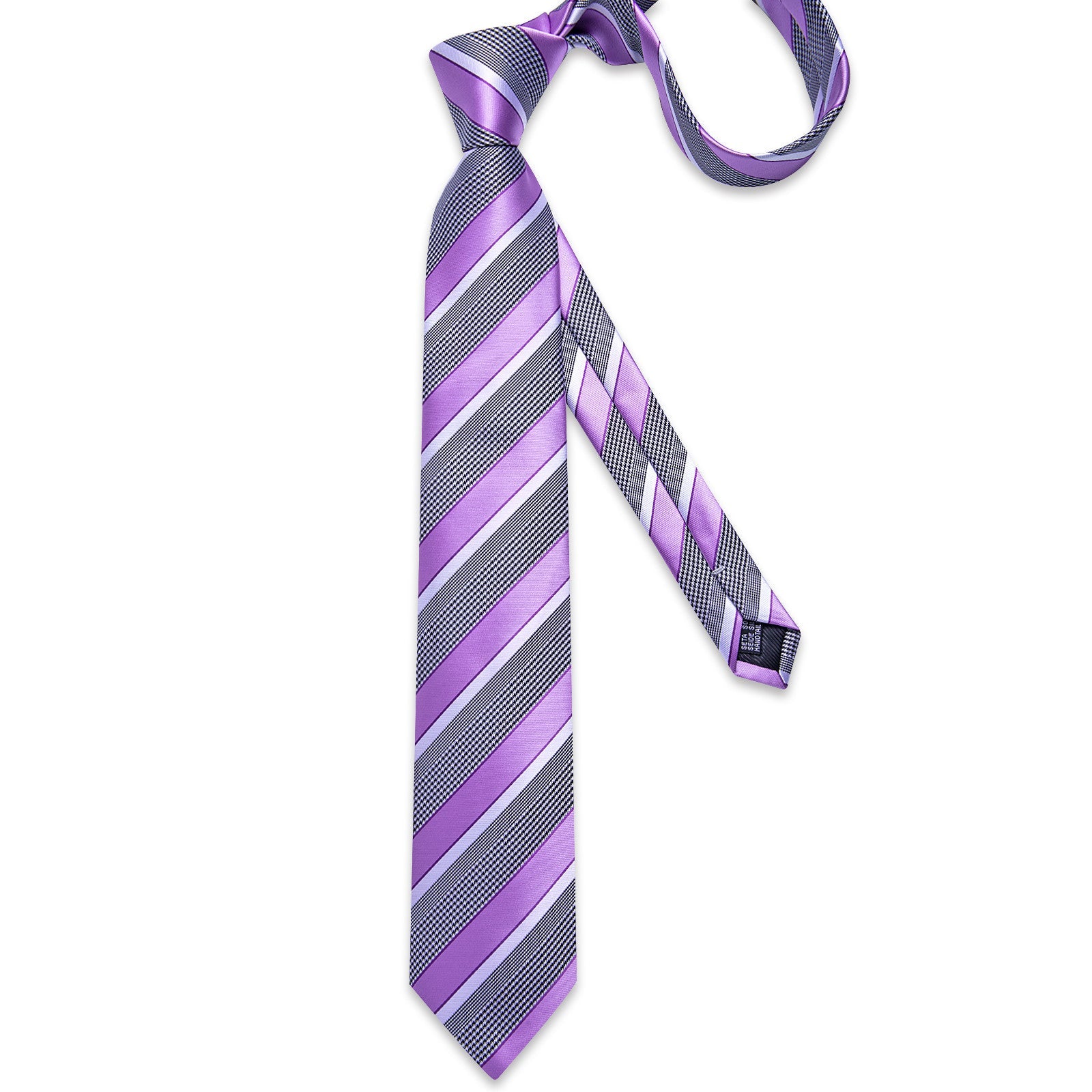 GentCrest Purple Striped Tie Hanky Cufflinks Set - Image 7