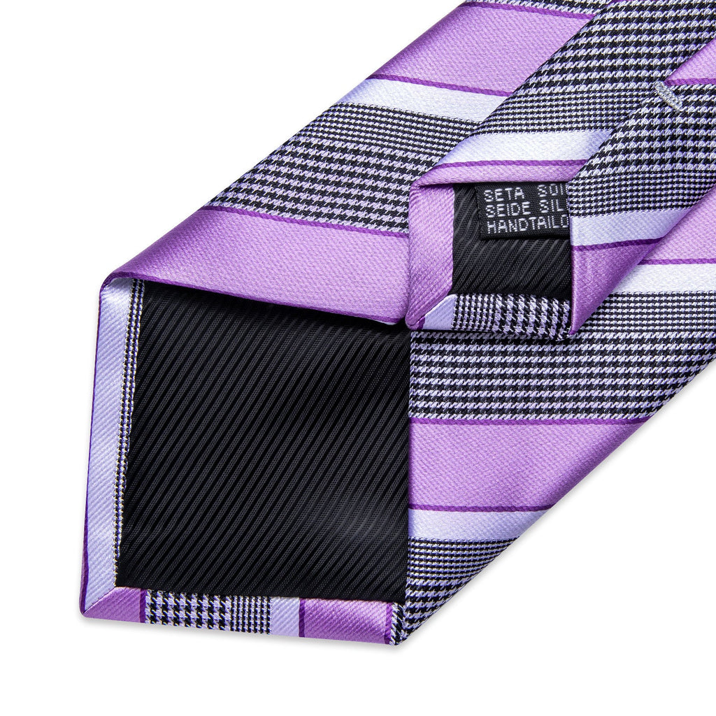 GentCrest Purple Striped Tie Hanky Cufflinks Set - Image 8