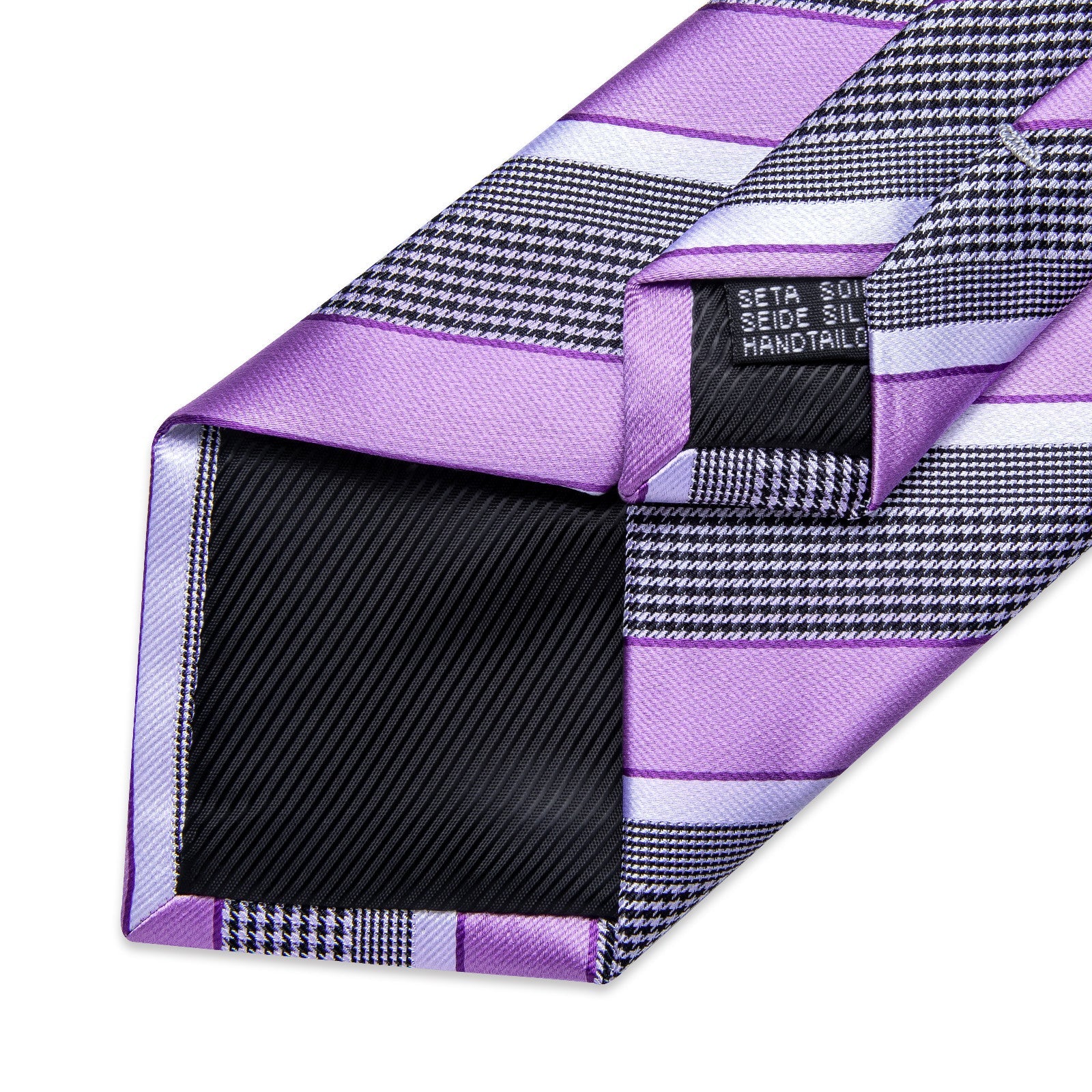 GentCrest Purple Striped Tie Hanky Cufflinks Set - Image 8