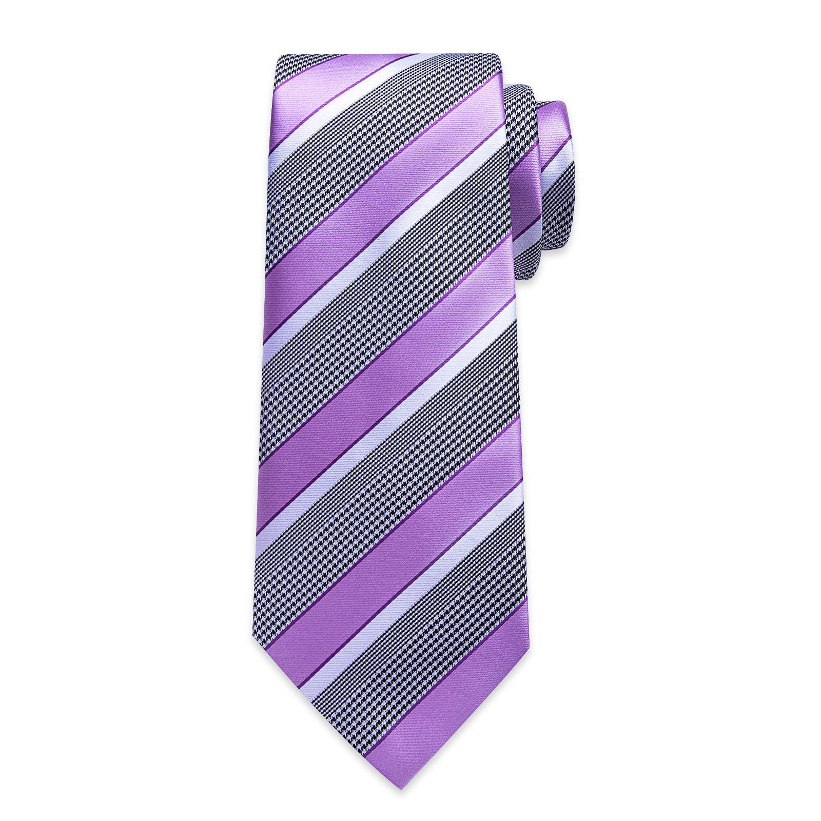GentCrest Purple Striped Tie Hanky Cufflinks Set - Image 9