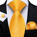 GentCrest Purple Striped Tie Hanky Cufflinks Set - Image 1