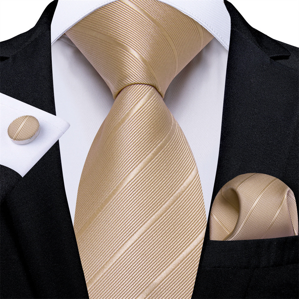 GentCrest Purple Striped Tie Hanky Cufflinks Set - Image 2