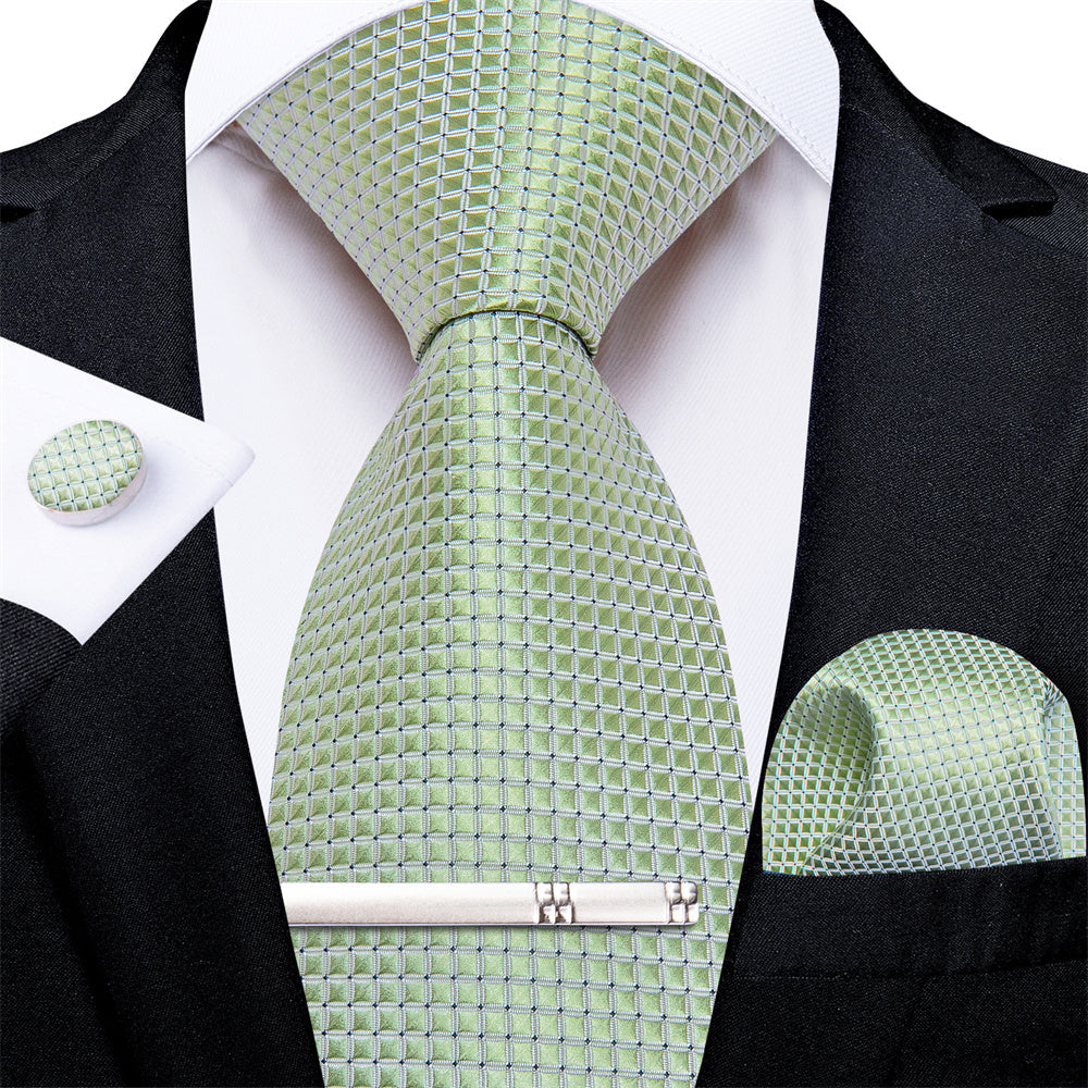 GentCrest Red Geometric Tie Hanky Cufflinks Set - Image 1