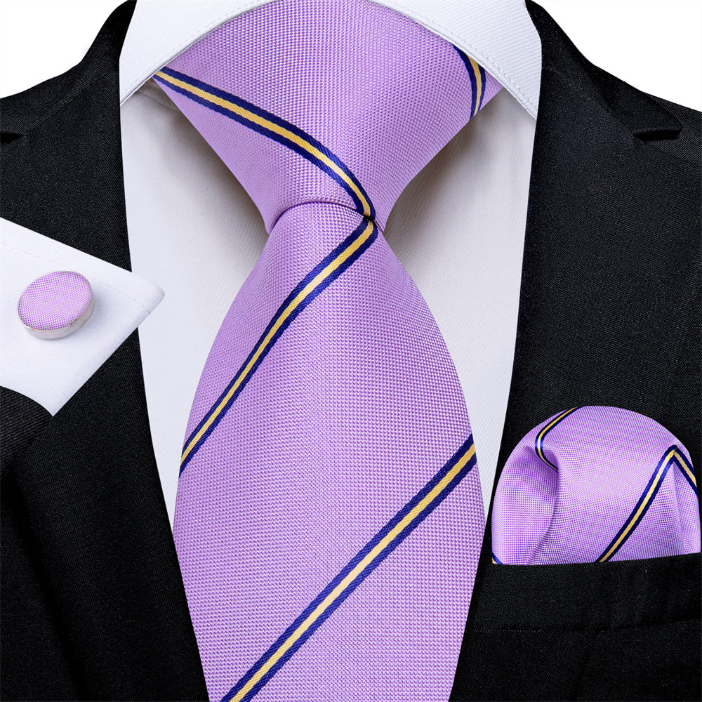 GentCrest Blue Striped Tie Hanky Cufflinks Set - Image 1