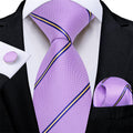 GentCrest Blue Striped Tie Hanky Cufflinks Set - Image 1