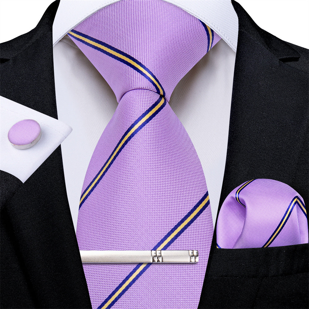GentCrest Blue Striped Tie Hanky Cufflinks Set - Image 2