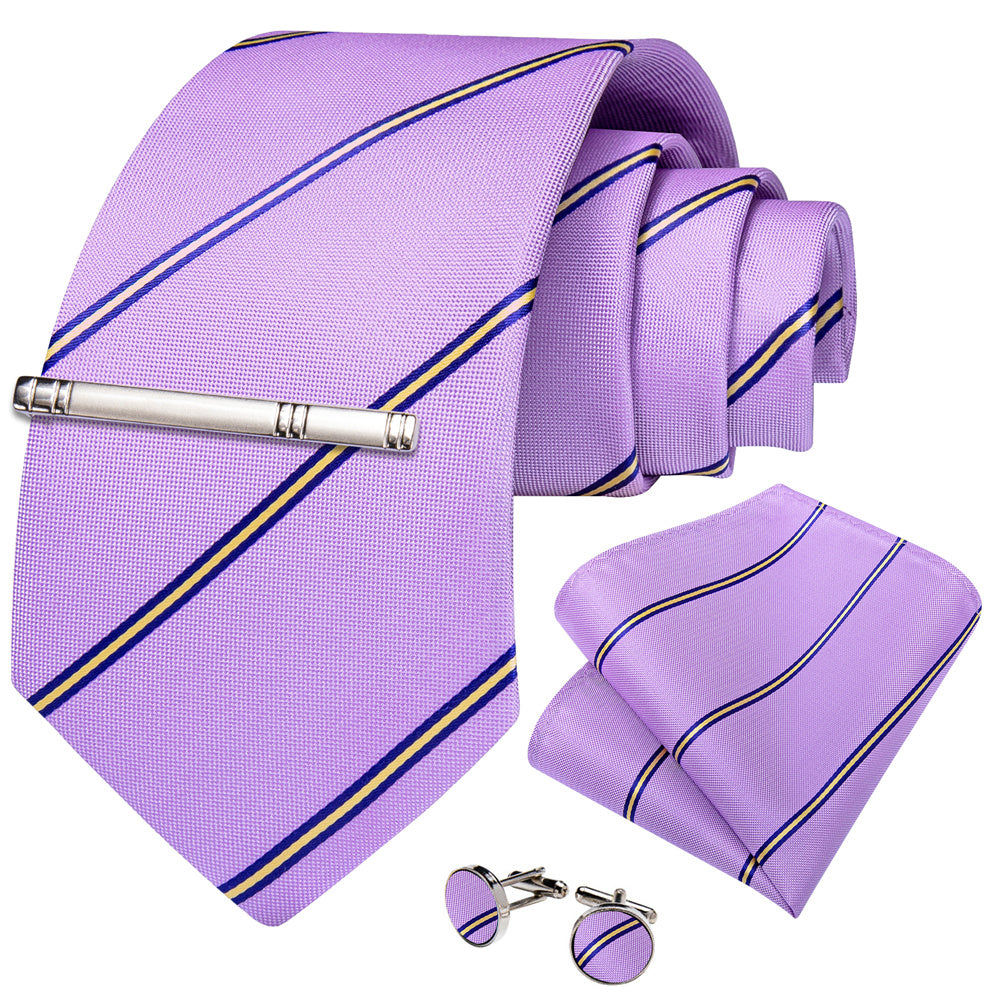 GentCrest Blue Striped Tie Hanky Cufflinks Set - Image 7