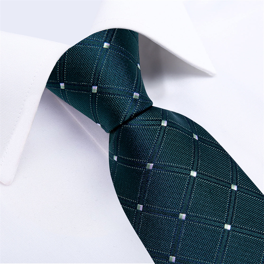 GentCrest Blue Plaid Tie Hanky Cufflinks Set - Image 3