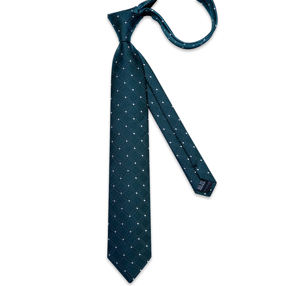GentCrest Blue Plaid Tie Hanky Cufflinks Set - Image 5