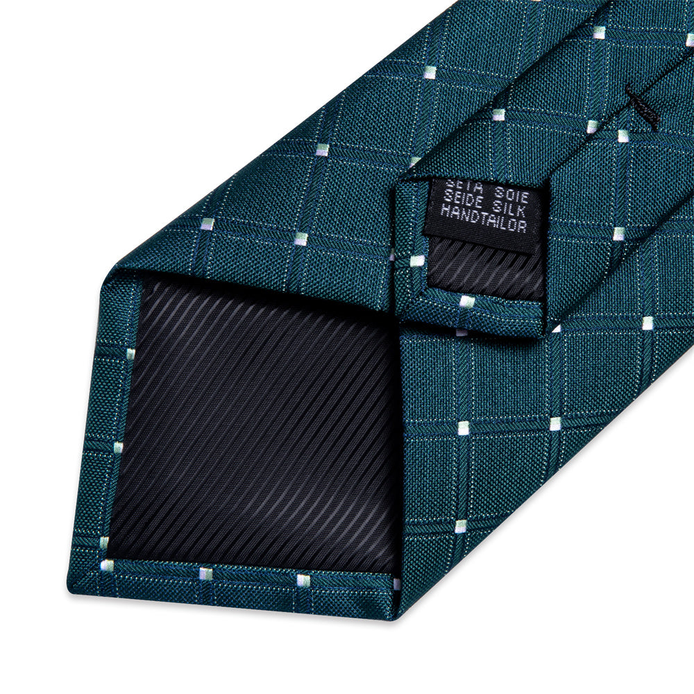 GentCrest Blue Plaid Tie Hanky Cufflinks Set - Image 7