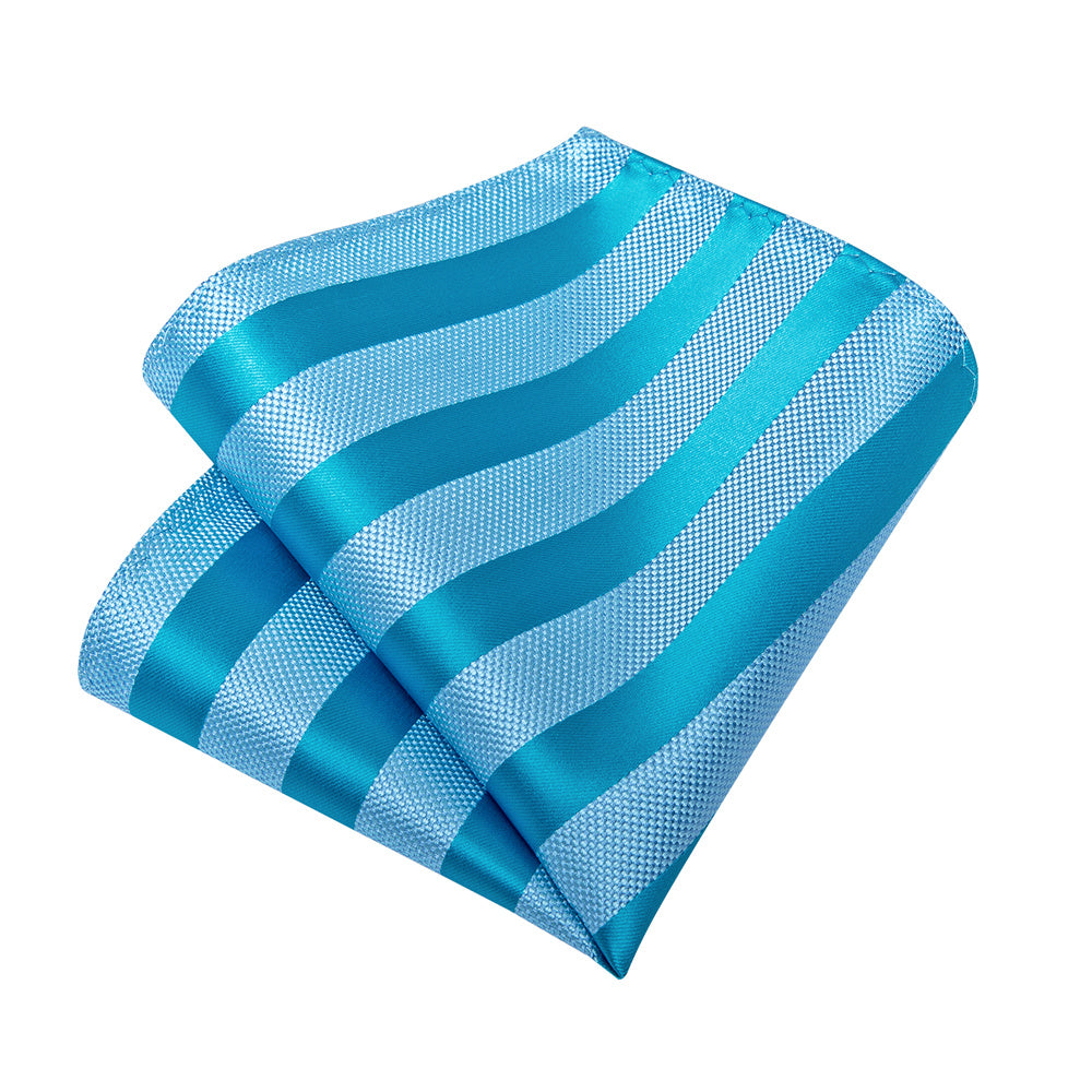 GentCrest Blue Striped Tie Hanky Cufflinks Set - Image 3