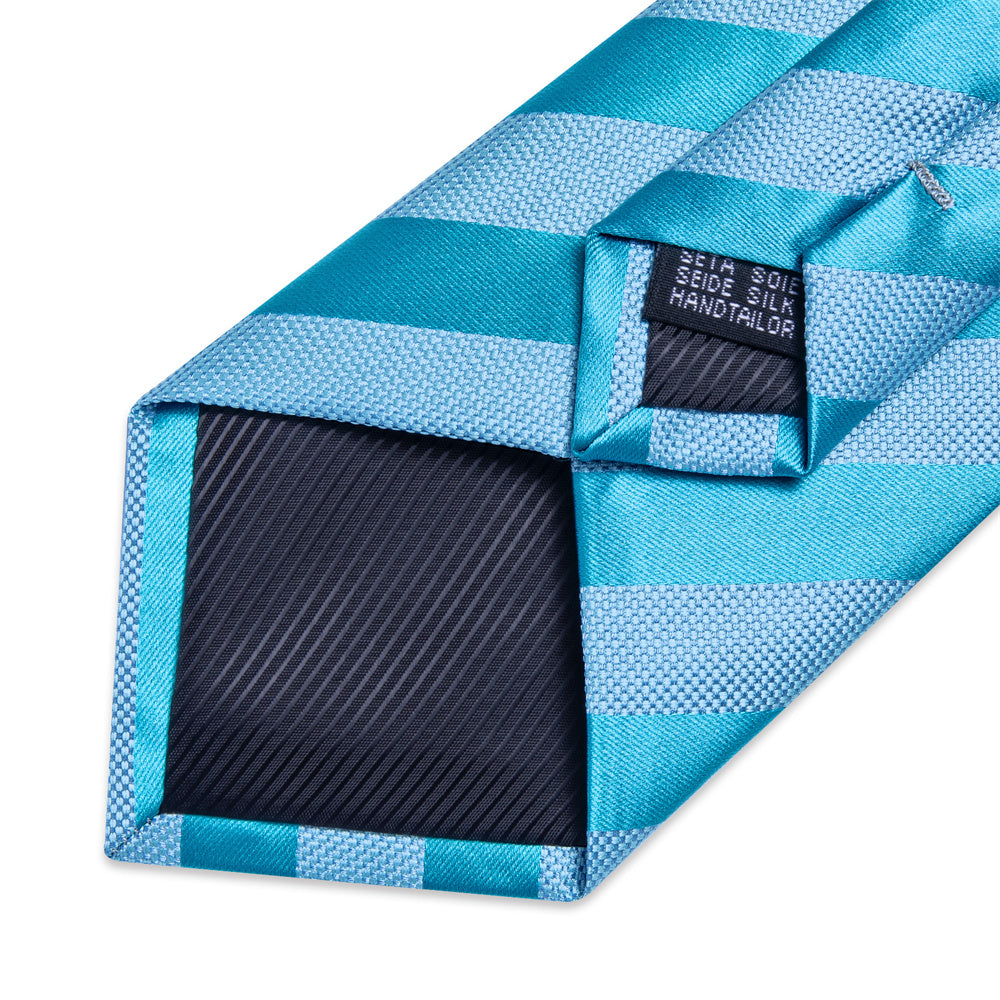 GentCrest Blue Striped Tie Hanky Cufflinks Set - Image 6