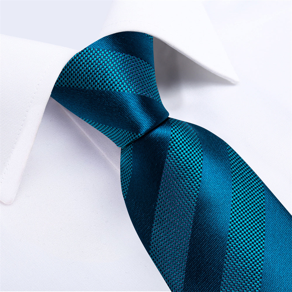GentCrest Blue Striped Tie Hanky Cufflinks Set - Image 5