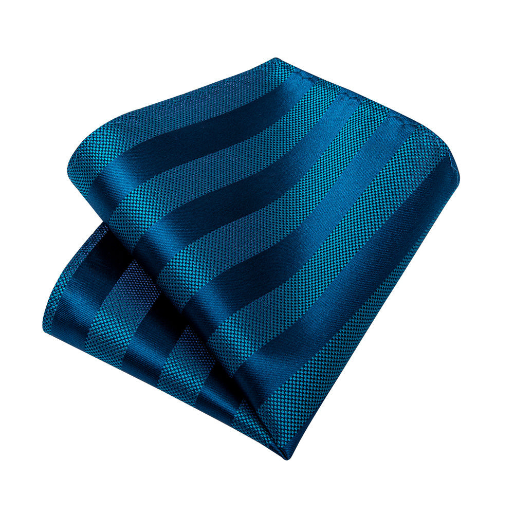 GentCrest Blue Striped Tie Hanky Cufflinks Set - Image 3