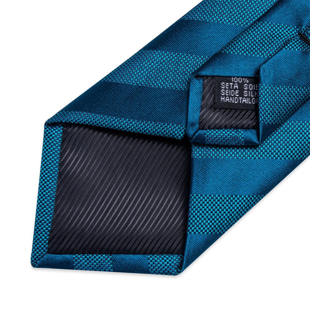 GentCrest Blue Striped Tie Hanky Cufflinks Set - Image 7