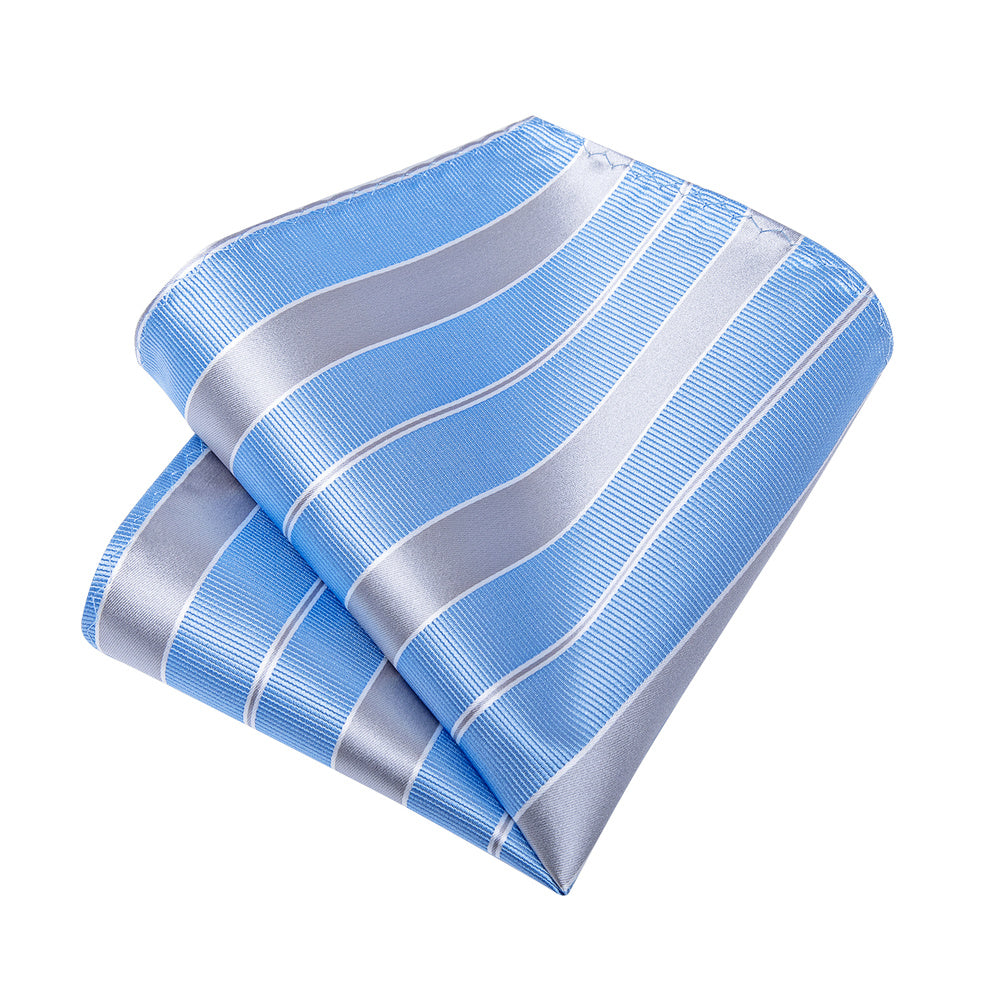 GentCrest Blue Striped Tie Hanky Cufflinks Set - Image 5