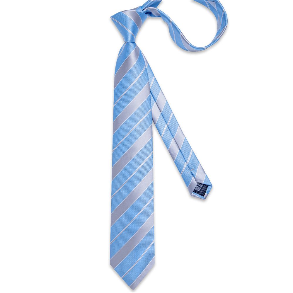 GentCrest Blue Striped Tie Hanky Cufflinks Set - Image 3