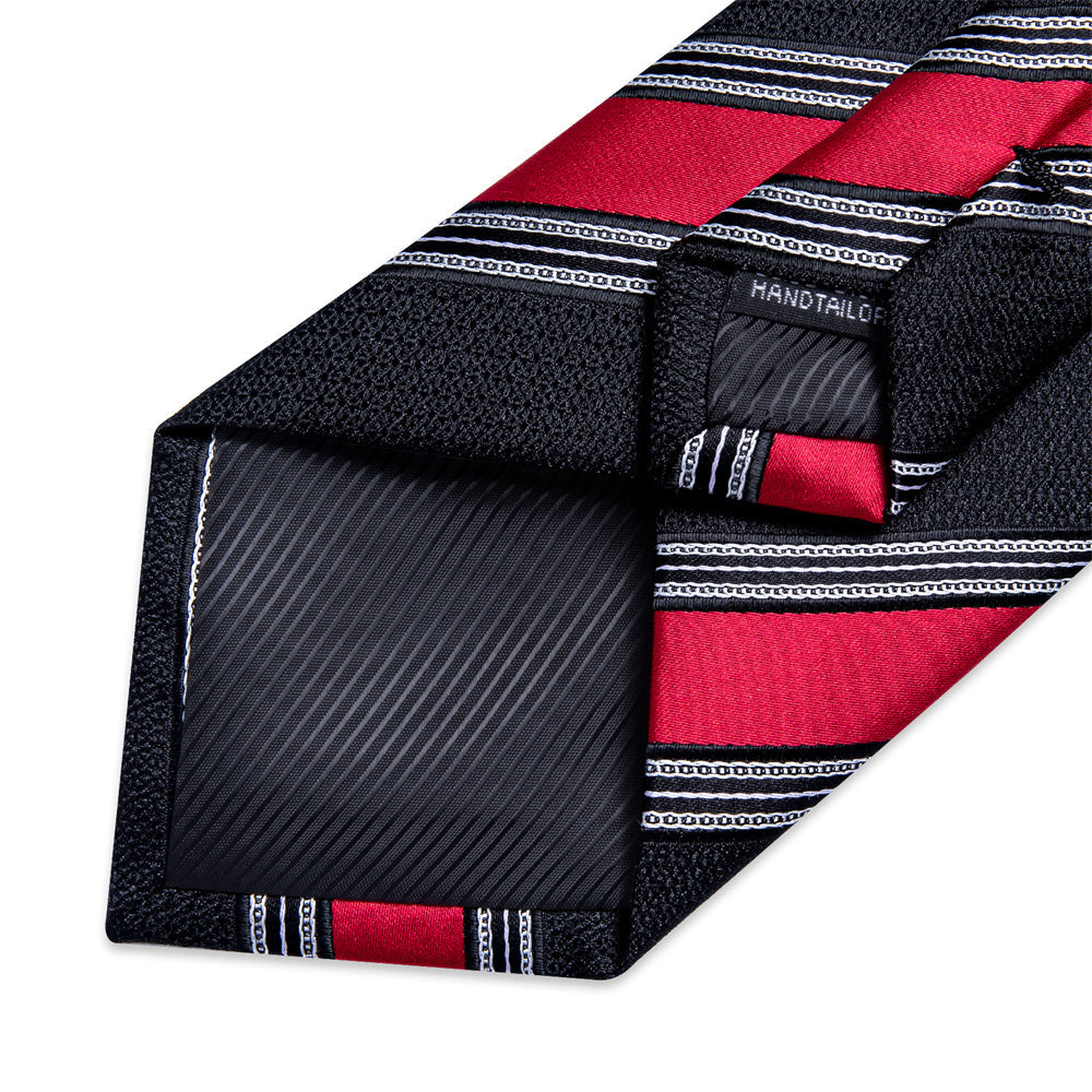 GentCrest Black Striped Tie Hanky Cufflinks Set - Image 5