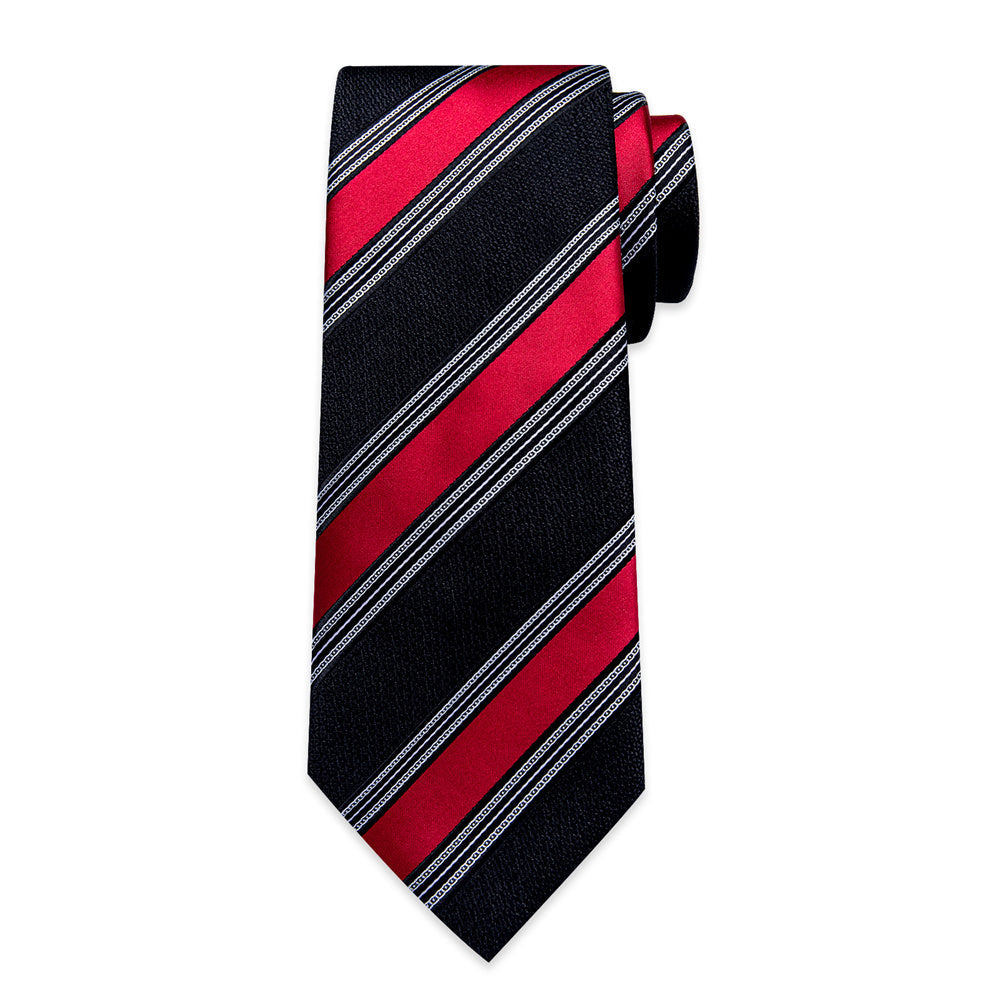 GentCrest Black Striped Tie Hanky Cufflinks Set - Image 6
