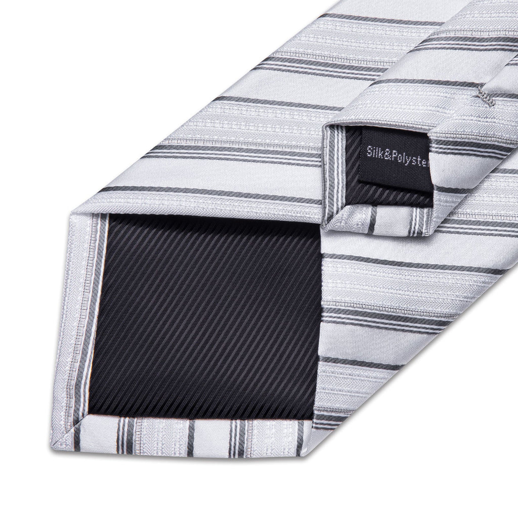 GentCrest White Striped Tie Hanky Cufflinks Set - Image 7