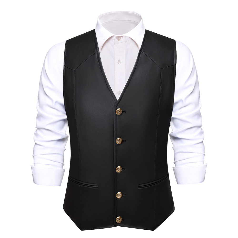 GentCrest Black Solid Vest Set - Image 1
