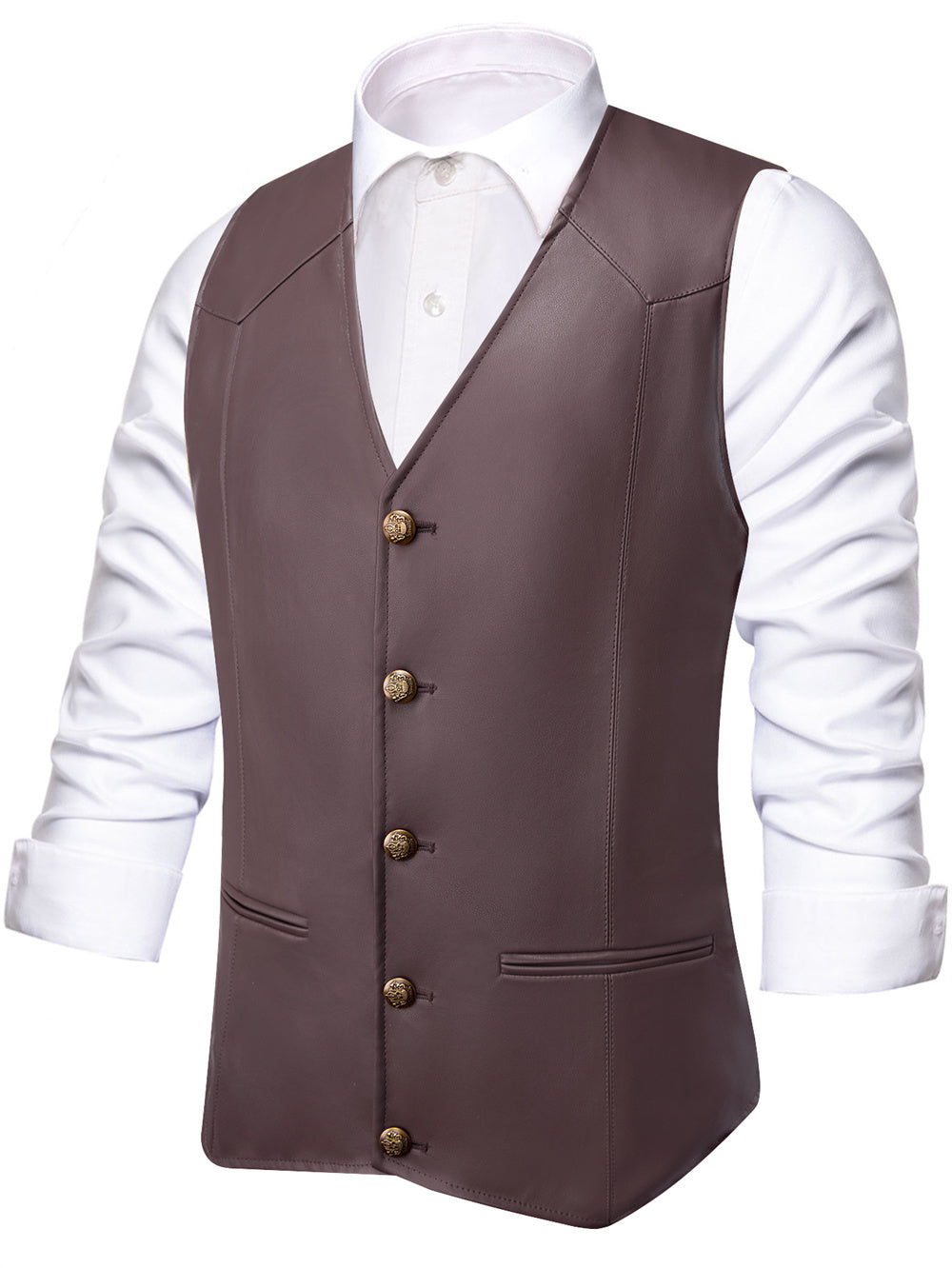 GentCrest Brown Solid Vest Set - Image 2