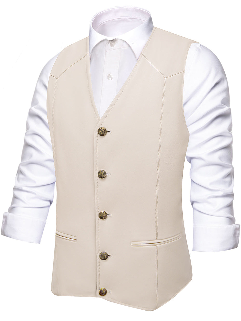 GentCrest White Solid Vest Set - Image 2