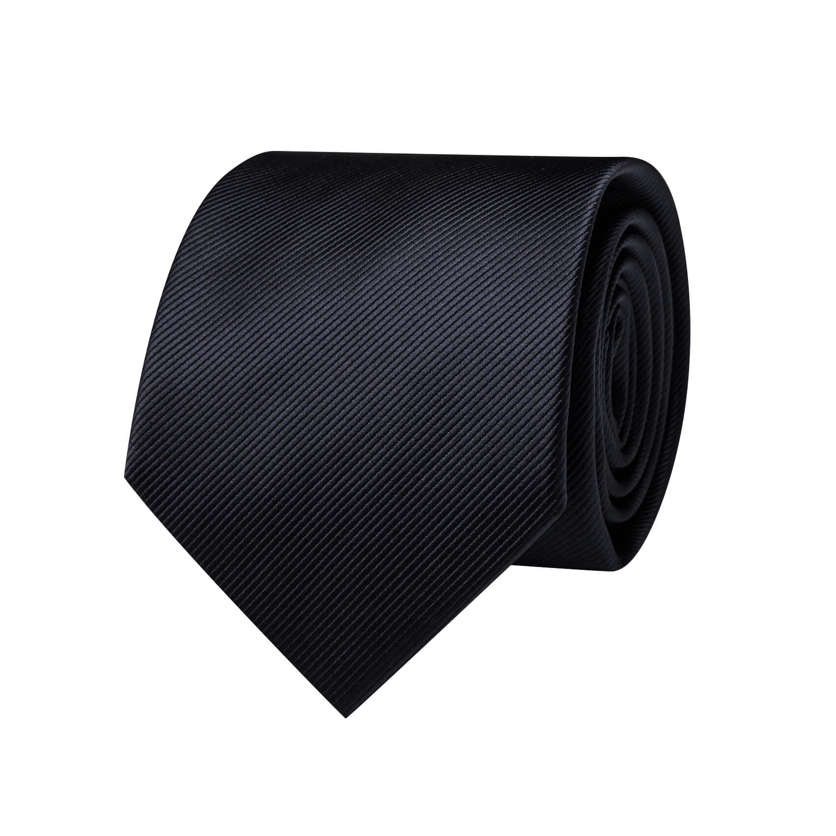 GentCrest Black Solid Tie Hanky Cufflinks Set - Image 1